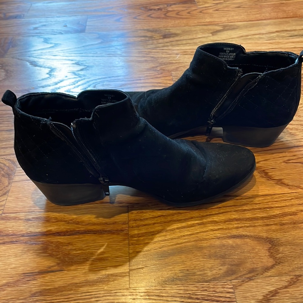 Lightly worn black booties
